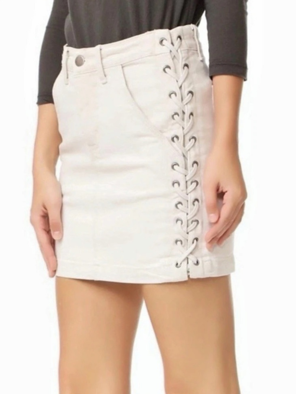 A.L.C. Lace-Up Mini Skirt in White Size 6